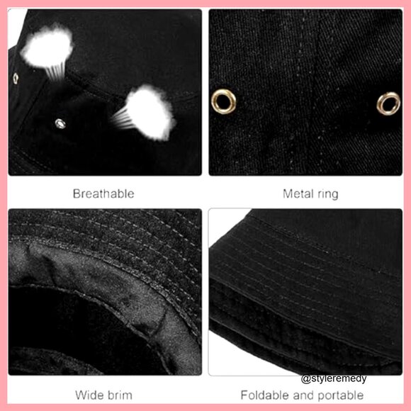 Cotton Bucket Hat Packable Travel Sun Hat for Beach Fishing main image 5